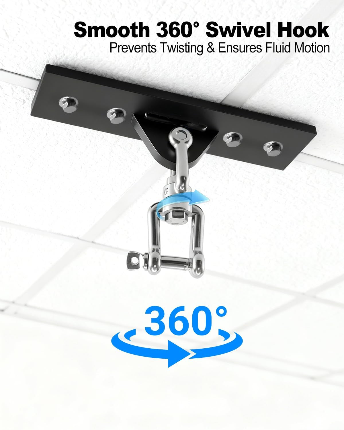 Heavy Bag Hanger Wall Ceiling Mount Bracket with Swivel Carabiner 900LB Capacity