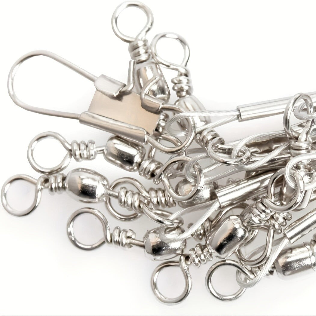100pcs High Low Fishing Rigs with Stainless Steel Wire Leaders for Saltwater & Freshwater