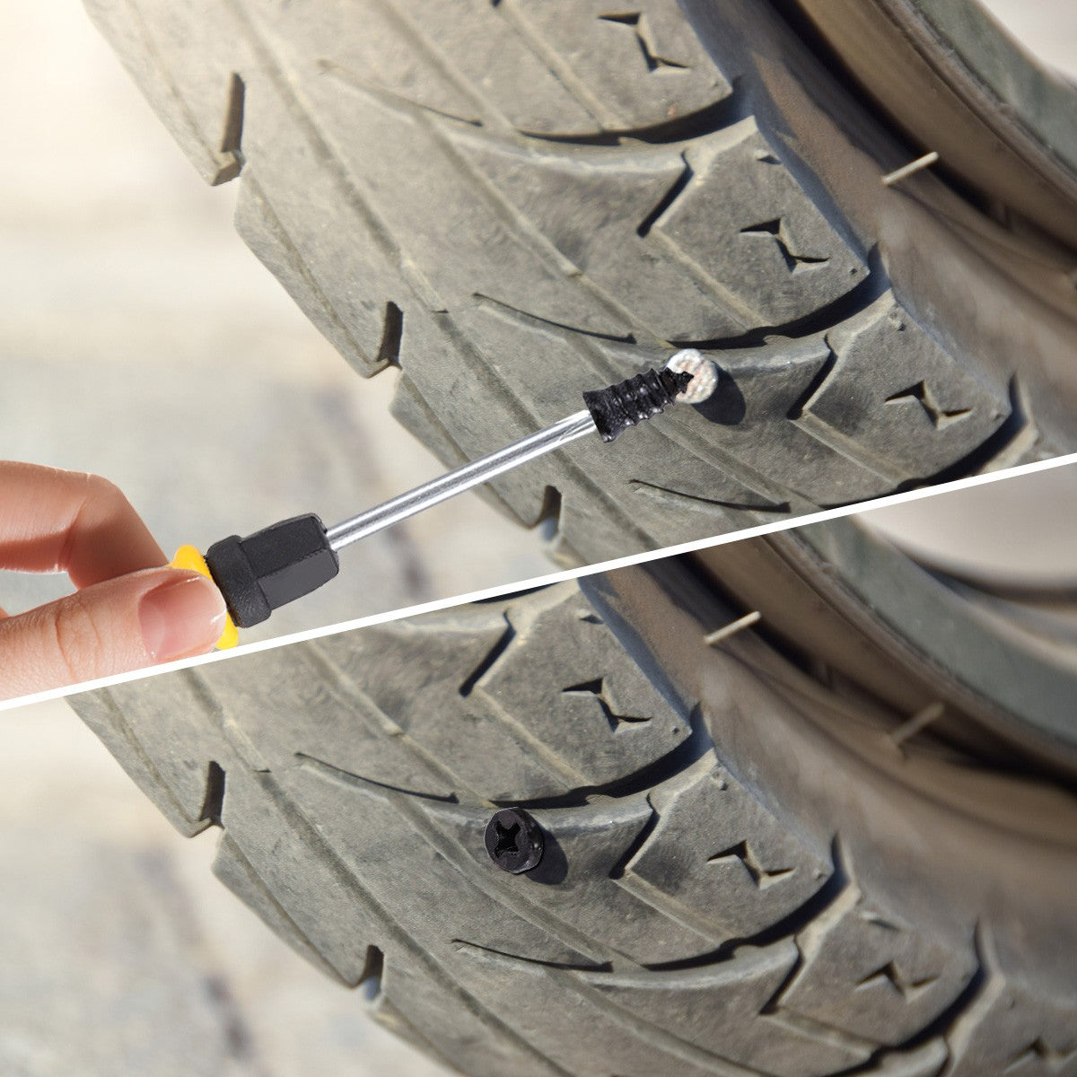 100Pcs Tire Repair Kit with Rubber Nails & Screwdriver for Puncture Repair