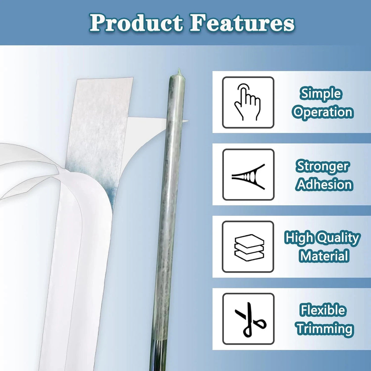 Golf Grip Kit 15-PCS Regripping Tape with Double-Sided Adhesive, 2x10 White
