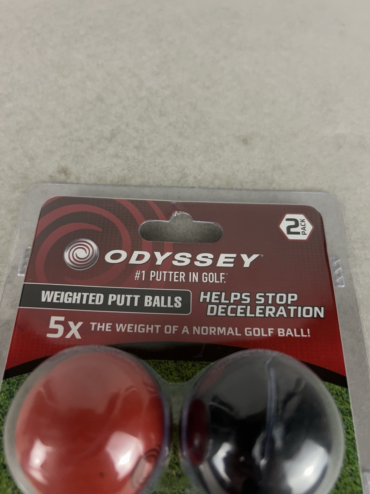 Golf Practice Putt Balls Red Black 2 Pack - Weighted Training Aid