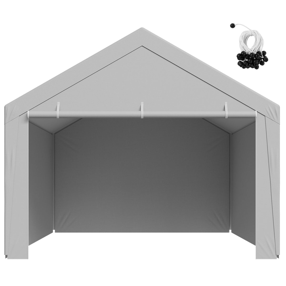 12x20 ft Carport Replacement Canopy Cover with Sidewalls - Durable Outdoor Shelter