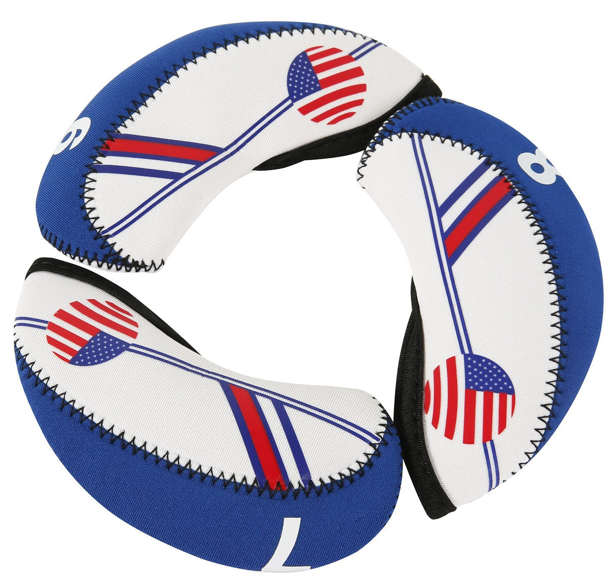10 Pcs Lightweight Golf Head Covers with USA Flag Design for Irons - Protect Clubs
