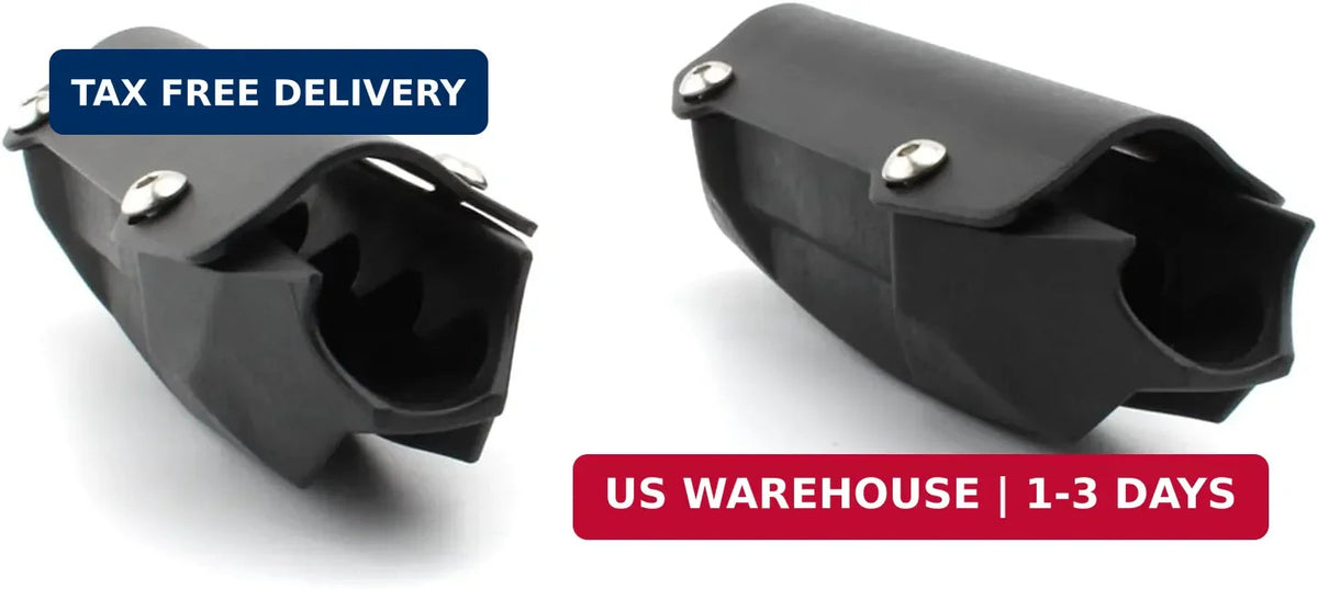 Motorcycle Engine Crash Bar Protectors Set - 25mm Rubber Bumper Guards