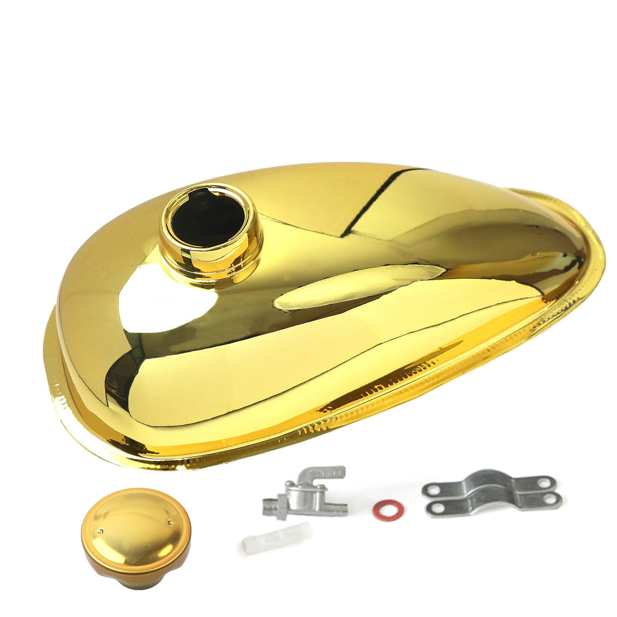 Motorized Bicycle Gas Tank with Cap and Petcock - 2L, 3L, 4L Capacity