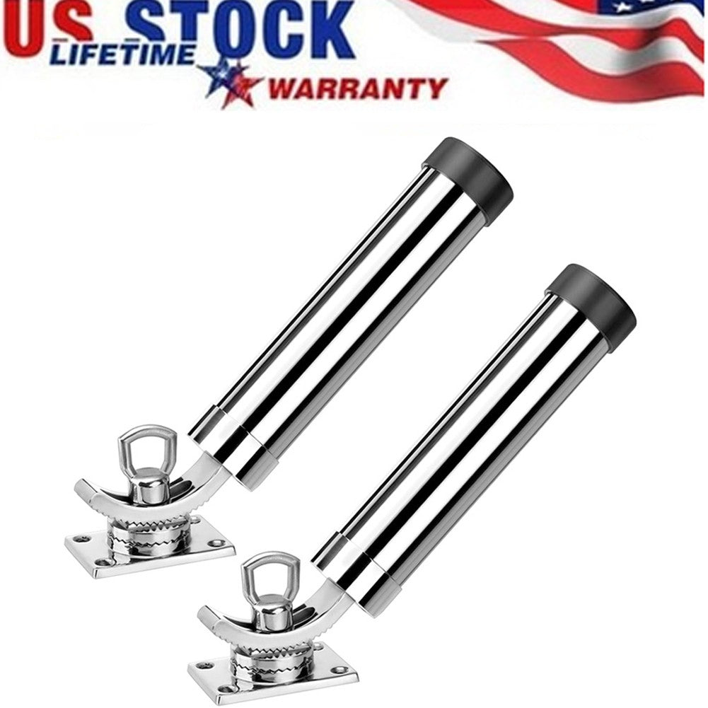 Stainless Steel Boat Fishing Rod Holder 360° Rotation Adjustable Support