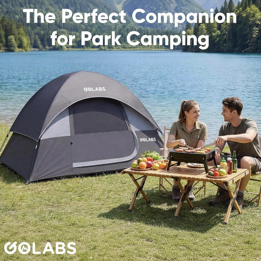 2 Person Camping Tent with Mesh Top & Easy Setup - Waterproof Lightweight Shelter