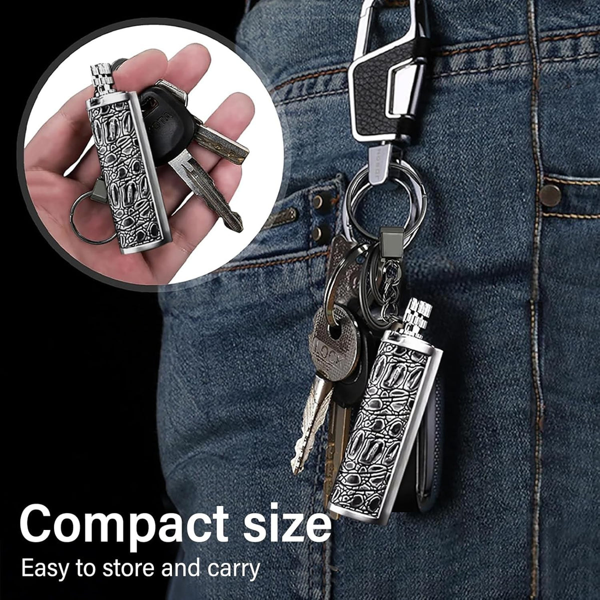 Permanent Match Keychain Lighter - Waterproof Metal Fire Starter for Camping & BBQ