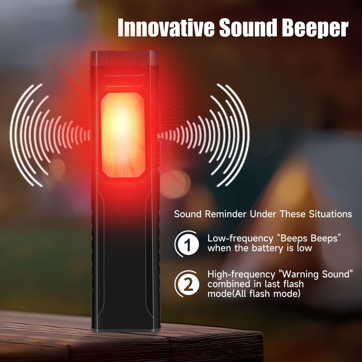 Rechargeable Pocket LED Flashlight with 7 Modes, Magnetic Base & SOS Alarm