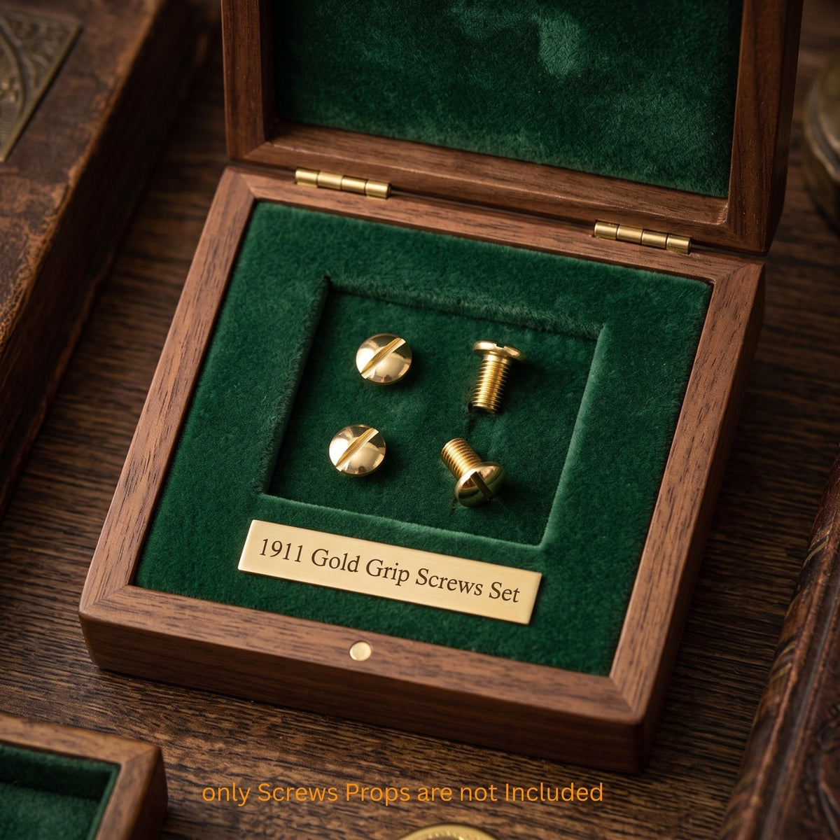 Premium 1911 Gold Grip Screws Set - Full Size Slotted Replacement Hardware