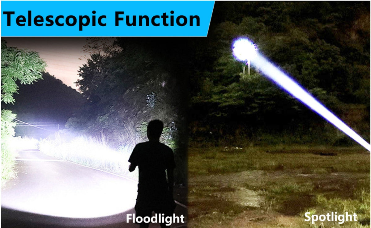 Super Bright Rechargeable LED Flashlight 90,000 Lumens, 7 Modes, Waterproof - 2 Pack