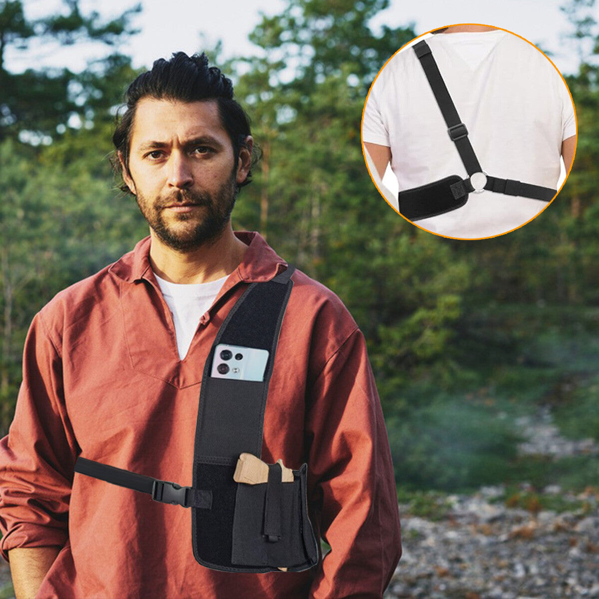 Universal Shoulder Gun Holster for Concealed Carry Adjustable Chest Pistol Holder