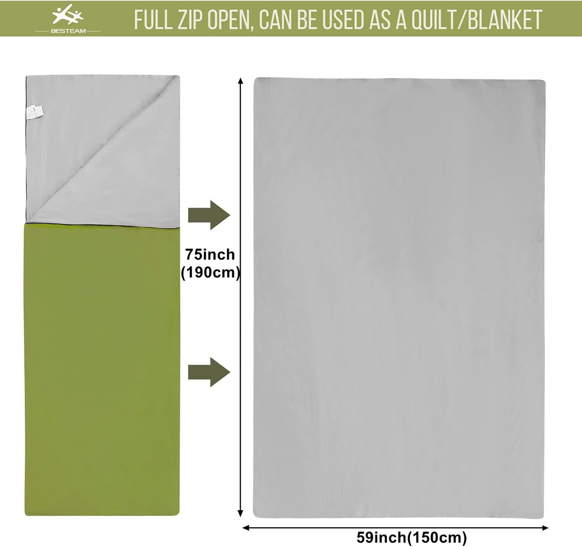 Compact Waterproof Sleeping Bag for Camping & Hiking, All Seasons