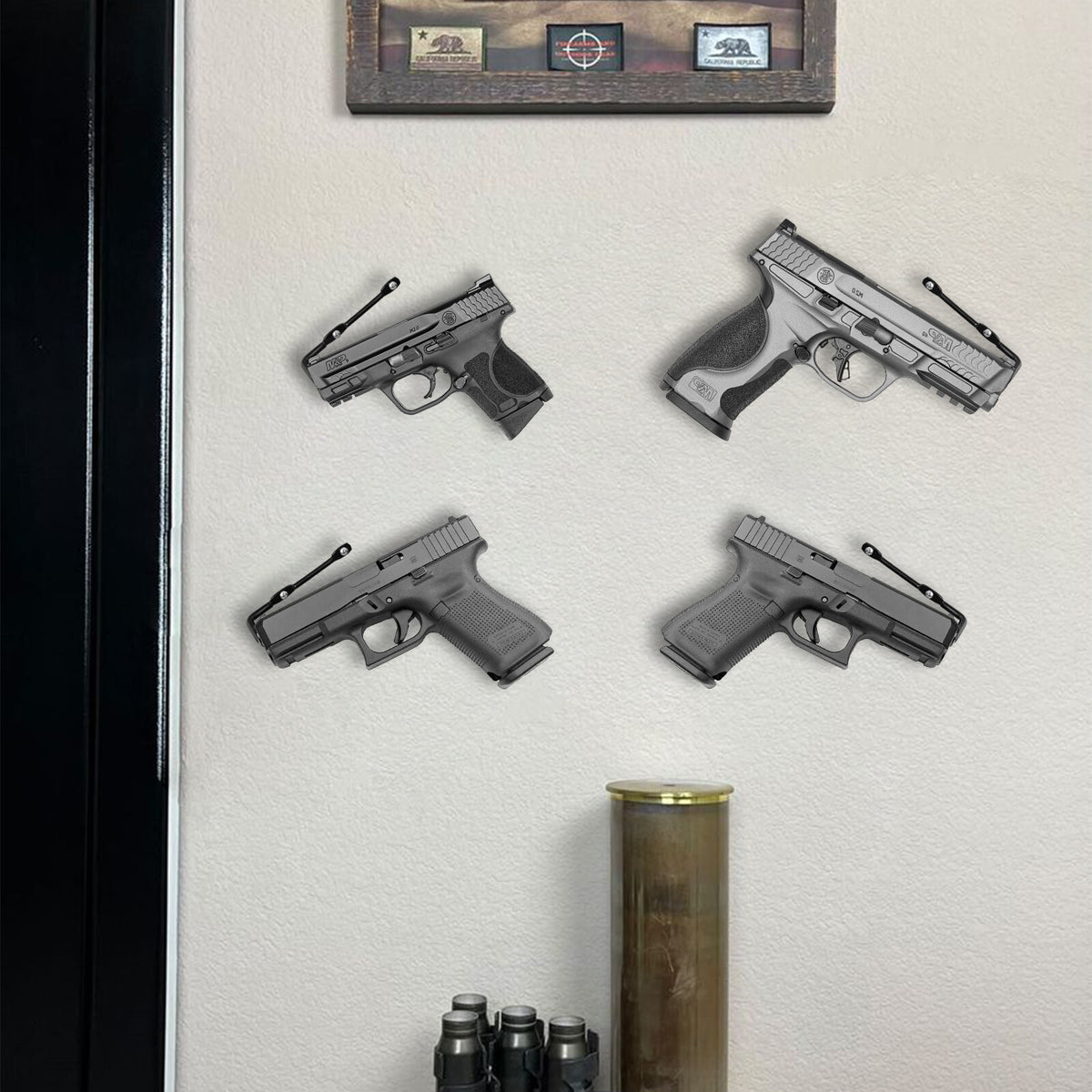 Wall Mount Handgun Rack Hooks - Pistol Organizer for Safe & Easy Access