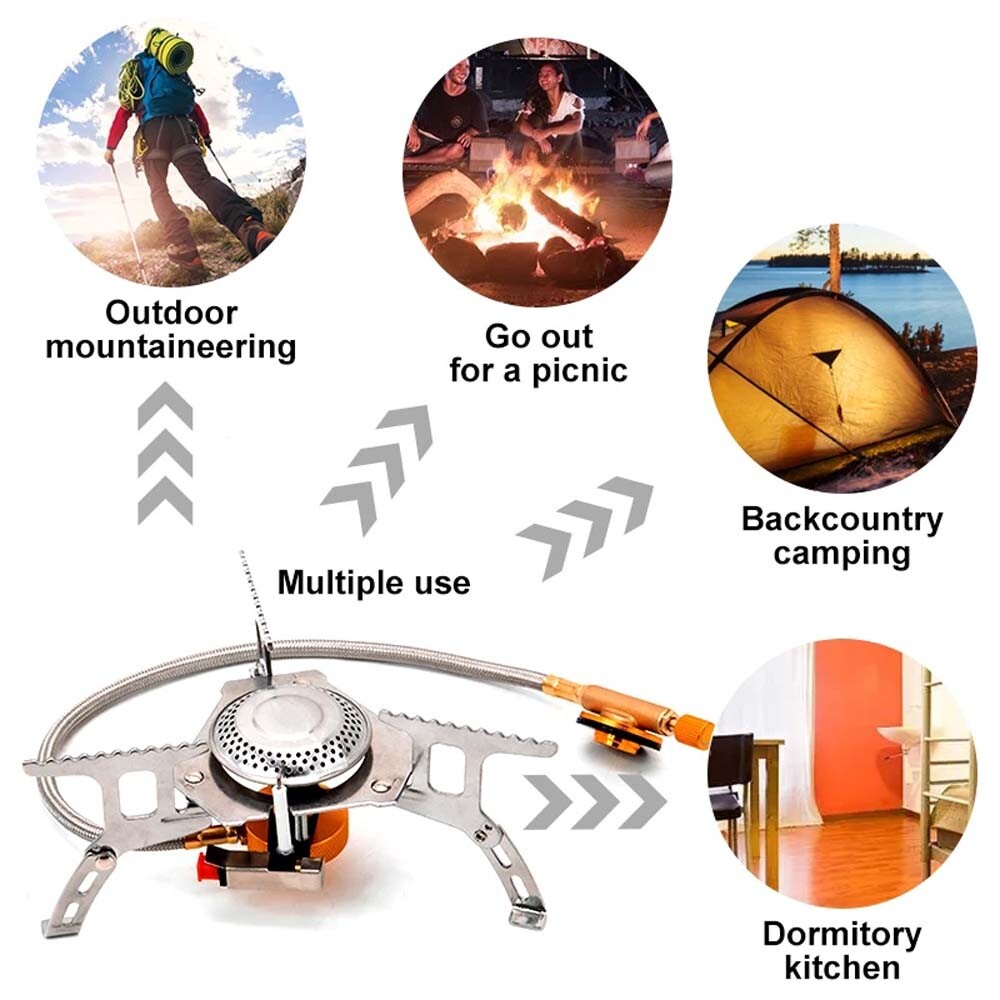 Portable Camping Gas Stove 3900W with Piezo Ignition & Carry Case