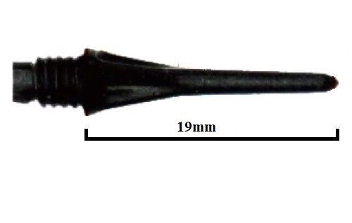 100 Harrows 19mm Plastic Micro Soft Tip Dart Points – Black