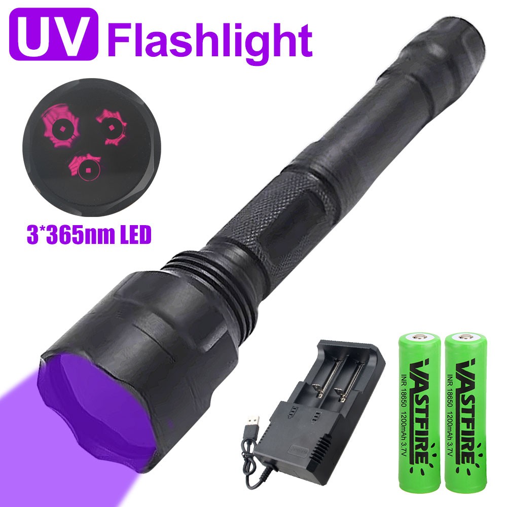 UV Flashlight Torch for Pet Stain Detection Rechargeable UV Light