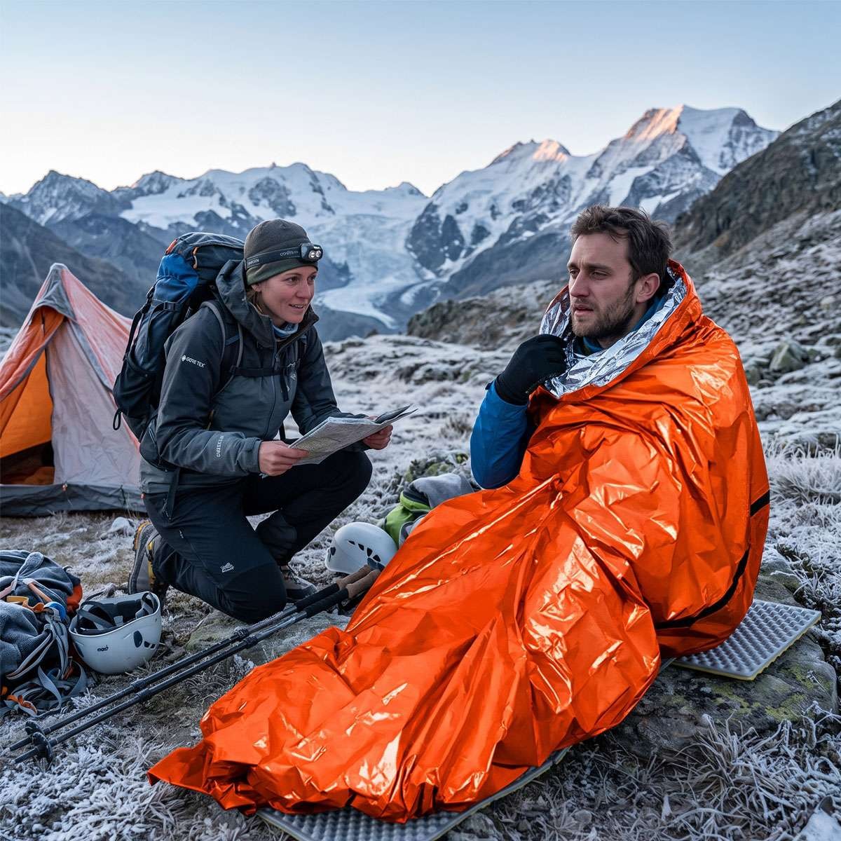 Emergency Thermal Sleeping Bags Waterproof Outdoor Survival Blankets Set