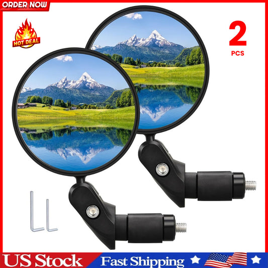 Adjustable Bicycle Rearview Mirror Set - Handlebar Bike Mirrors 2 Pack
