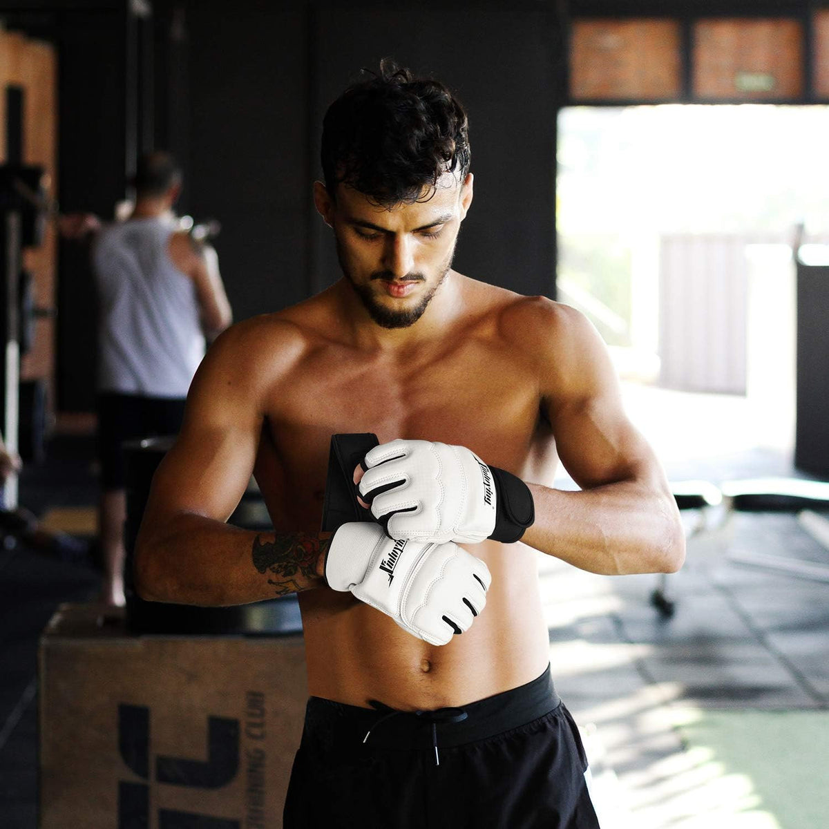 Martial Arts MMA Boxing Gloves - Half Finger Training Gloves for Sparring and Kickboxing
