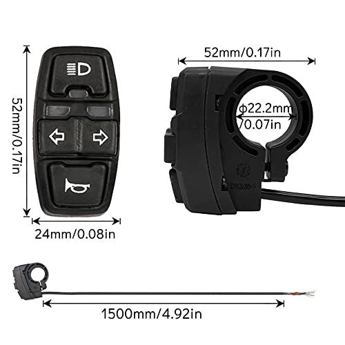 Ebike Headlight and Tail Light Kit with Turn Signals for 24-48V Electric Bikes