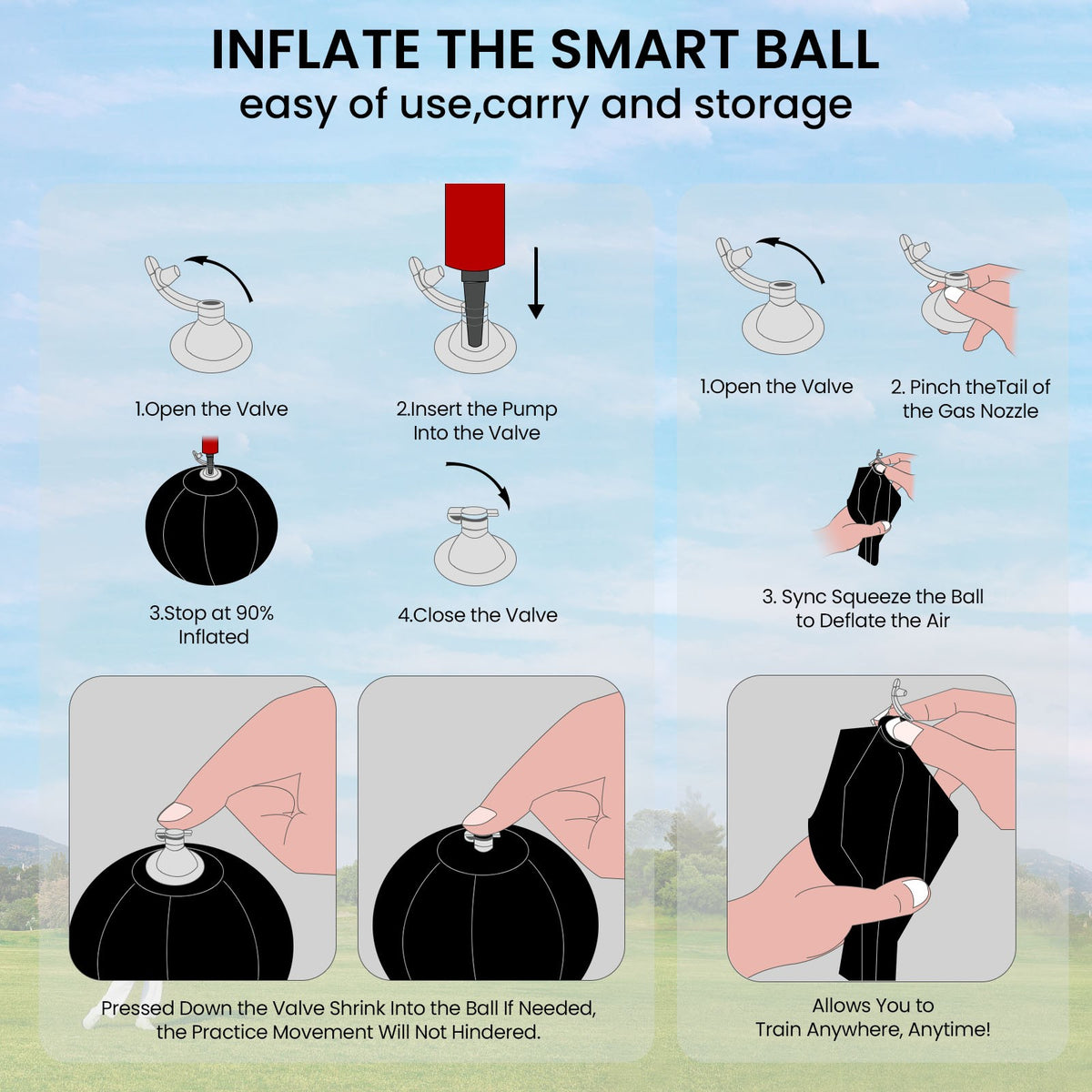 Portable Golf Swing Trainer Ball - Adjustable Practice Aid for Beginners