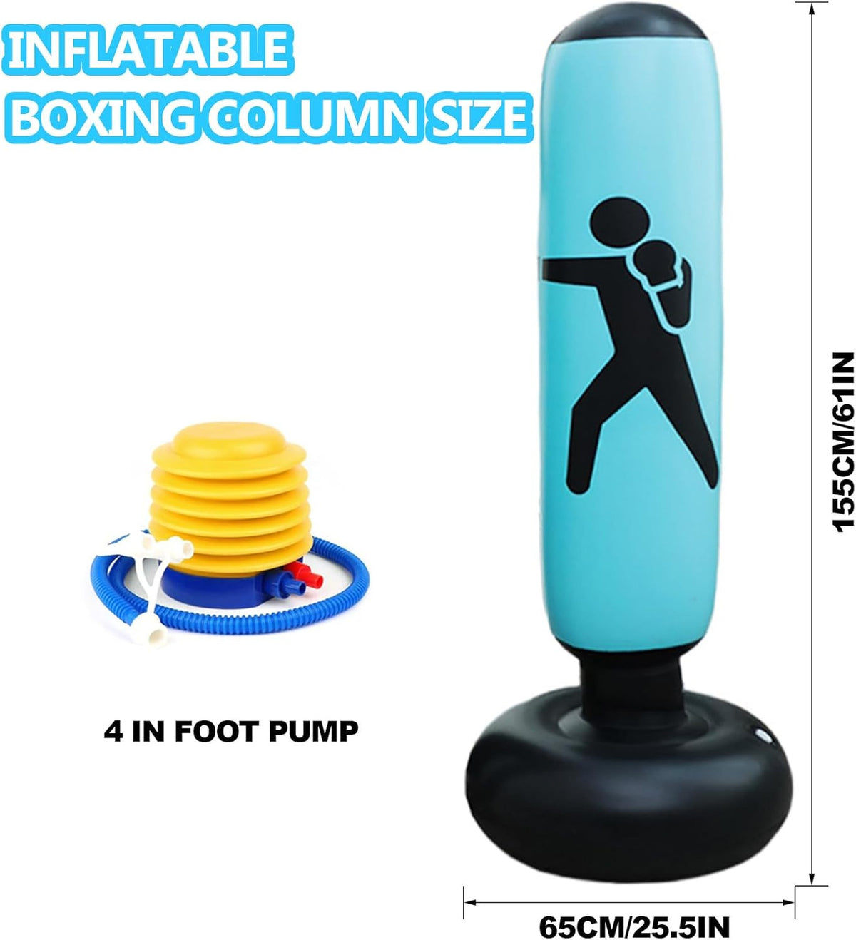 Inflatable Punching Bag for Adults Kids Heavy Duty Boxing & Martial Arts Training