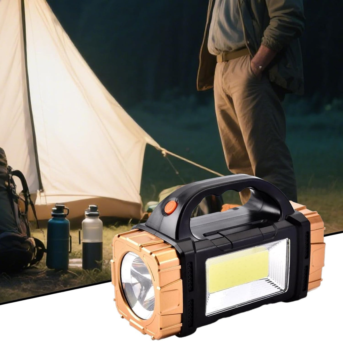 Rechargeable LED Camping Lantern with Solar & USB Power, Waterproof