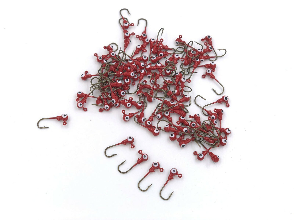50-Piece Lead Jig Head Fishing Hooks Set - 1/8 oz Crappie Tackle