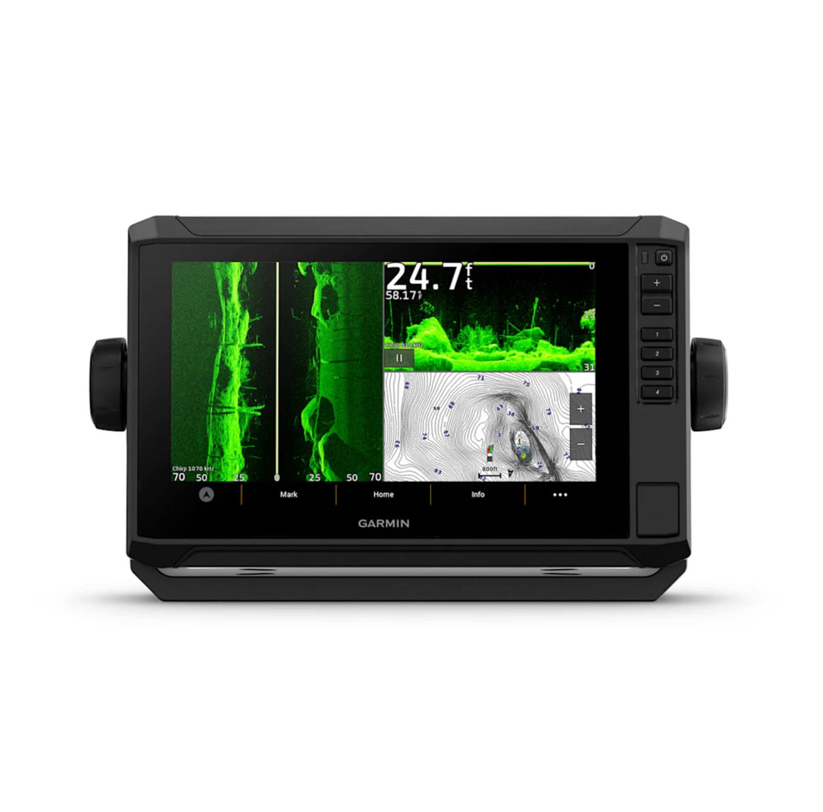 Marine GPS Chartplotter with Transducer and US Inland Lake Maps - 9-Inch UHD Display