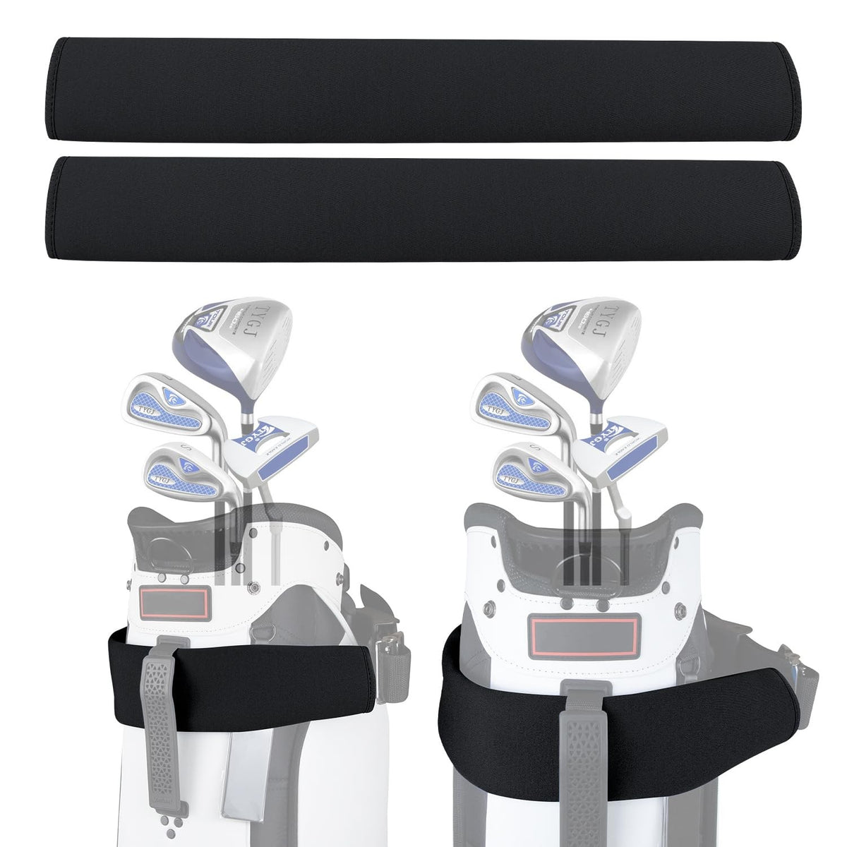 Golf Cart Strap Sleeve 2-Pack Protects Golf Bag from Wear - 20.5 Inch