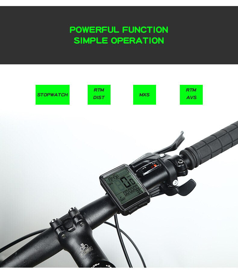 Wireless Bike Speedometer with LCD Odometer Waterproof Cycling Computer