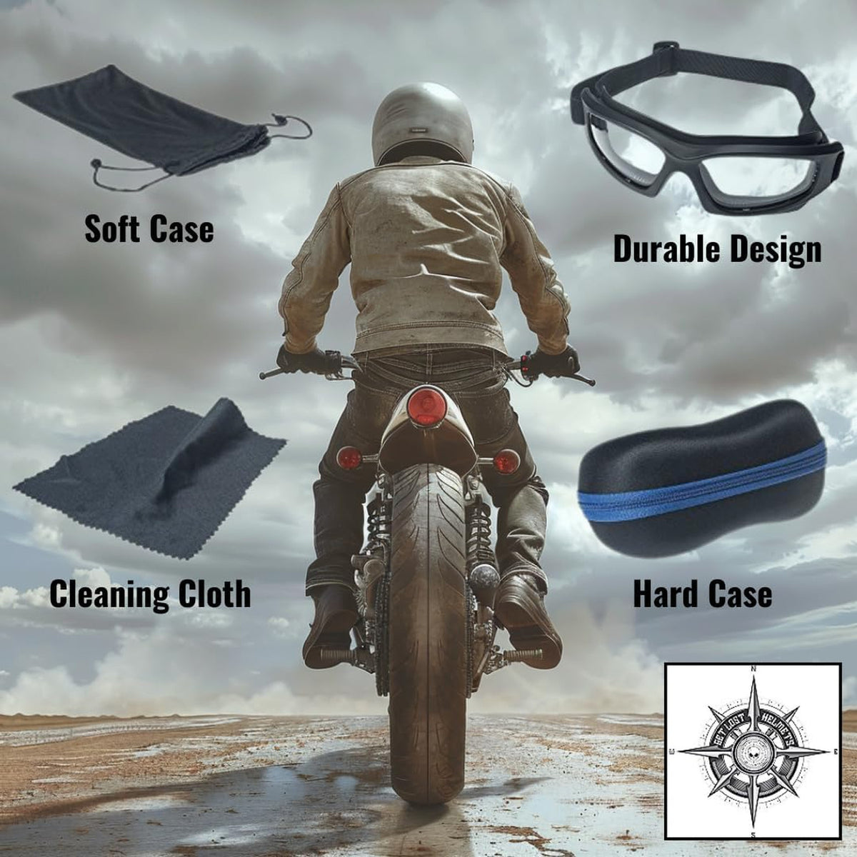 Photochromic Motorcycle Goggles Heavy Duty Polyurethane Frame Scratch Resistant
