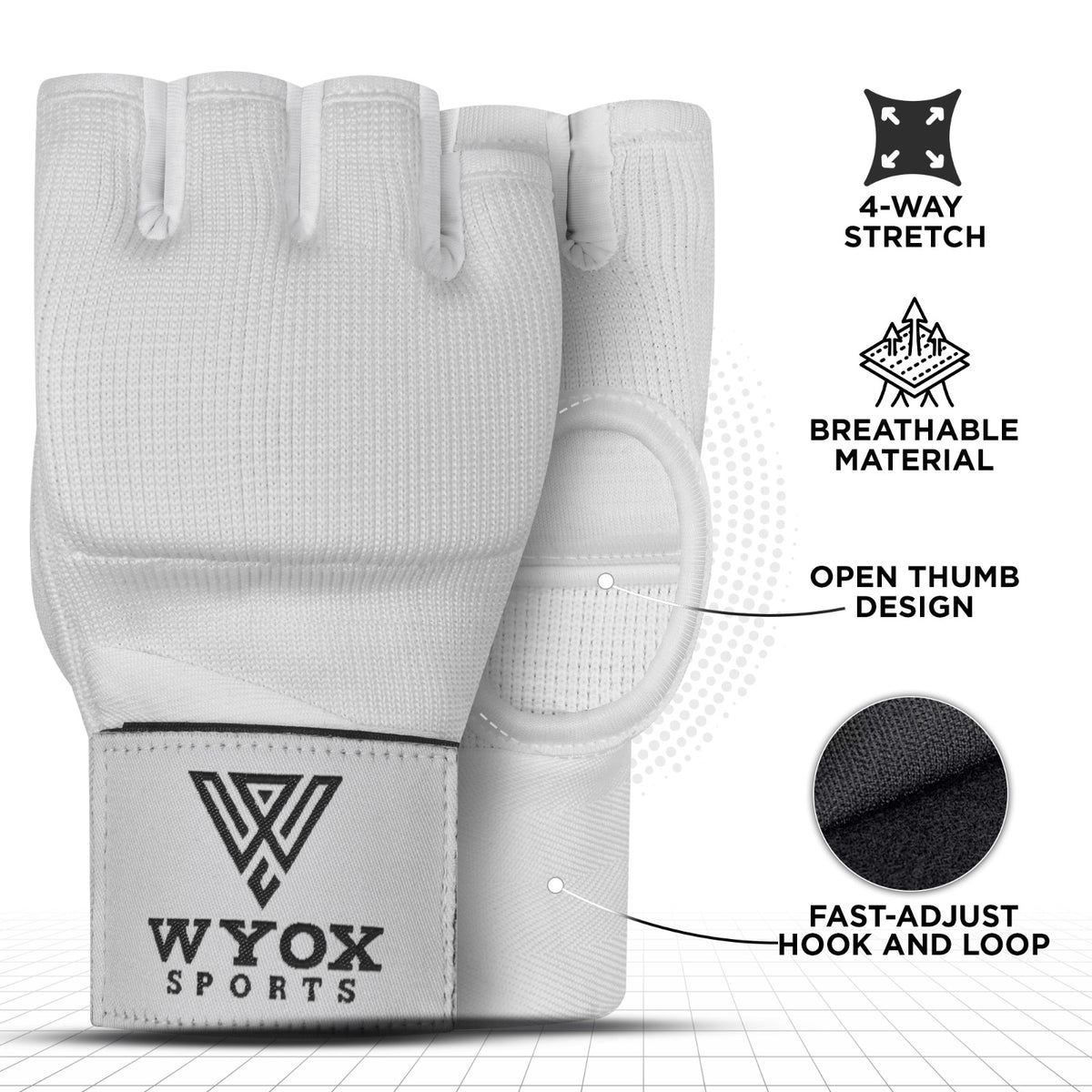 MMA Gloves & Gel Boxing Hand Wraps Set for Kickboxing Sparring Training