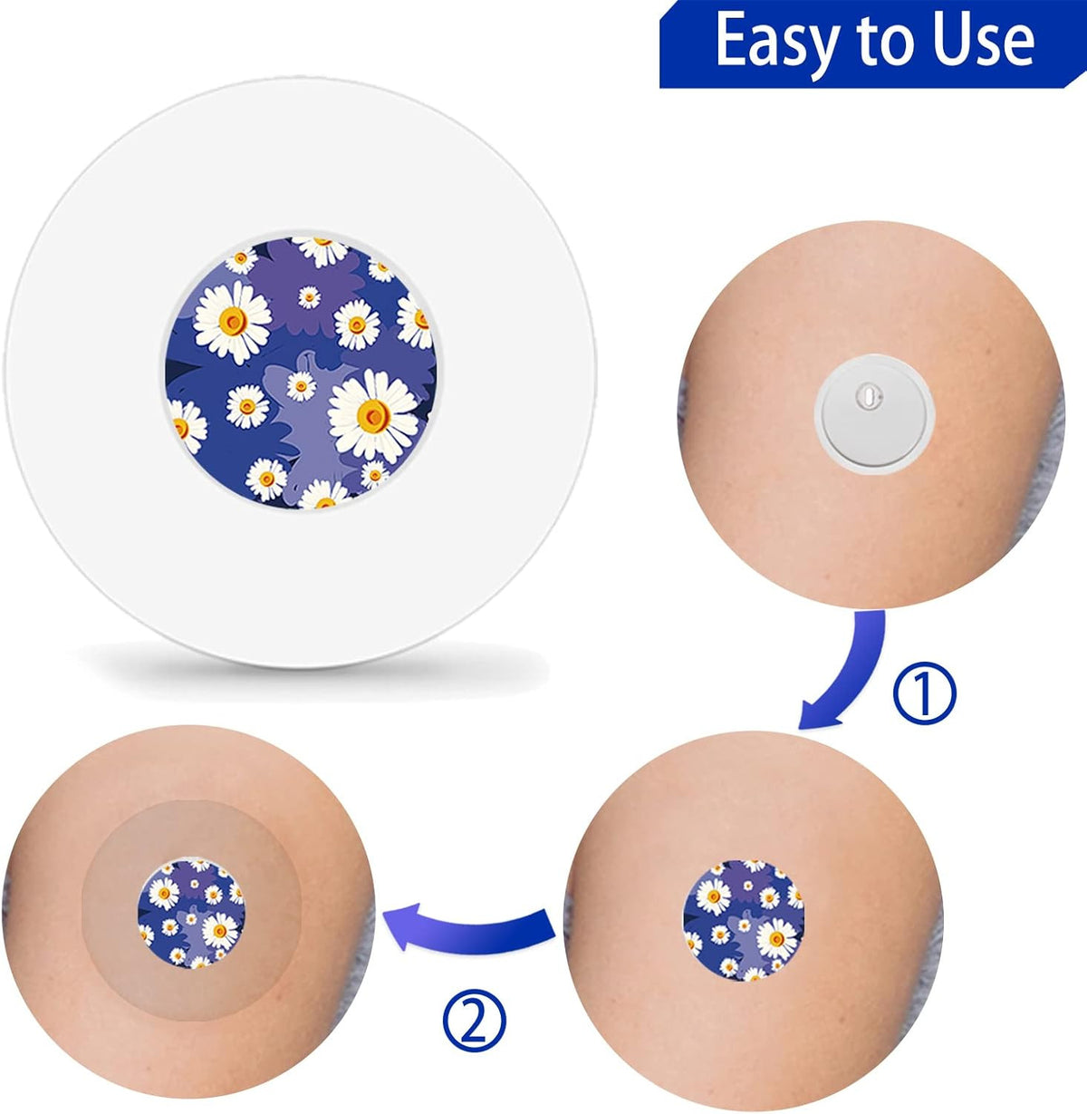 Waterproof Sensor Covers Set for Libre 3 Plus - 40 Pack Sticky Patches & Stickers