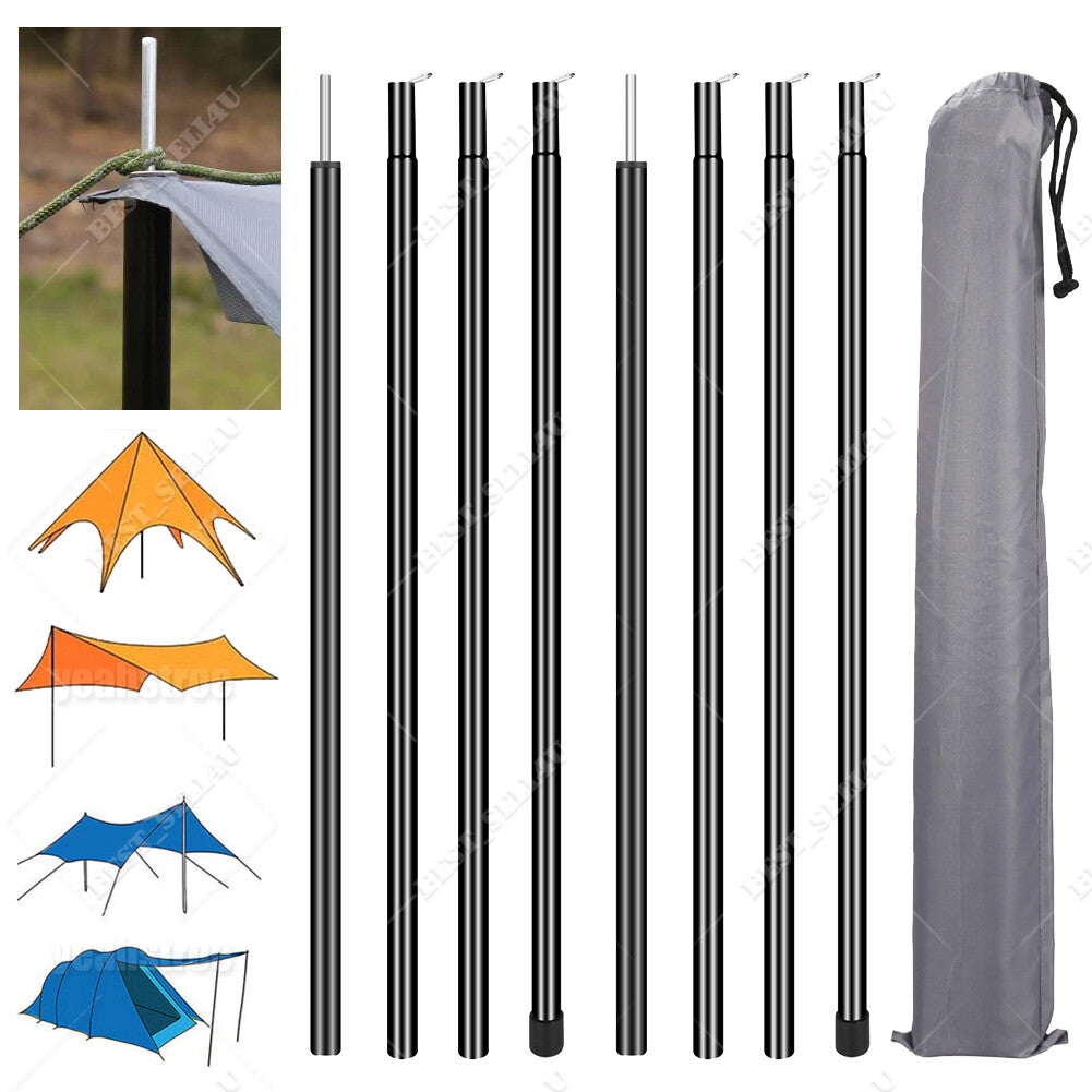 Adjustable Stainless Steel Tent Poles Set of 2 for Camping Hiking Canopy