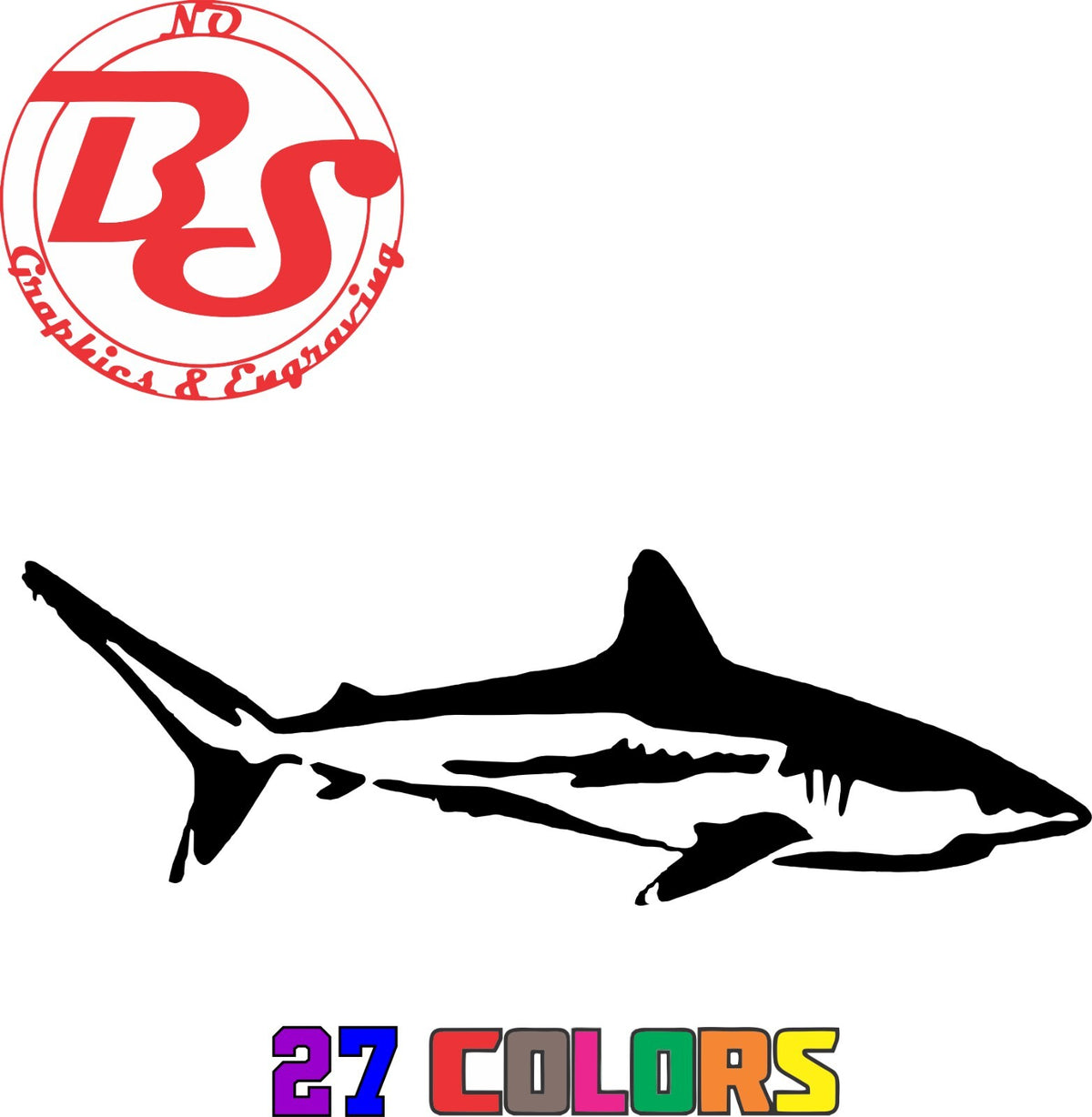 6-Inch Ocean Fish Vinyl Decal - Shark Great White Hammerhead Ocean Salt Water Fish