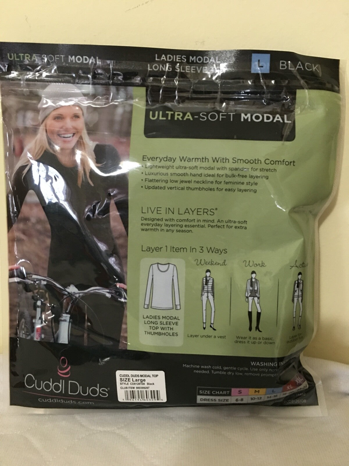 Women's Modal Long Sleeve Crew Top - Ultra Soft Warm Layer