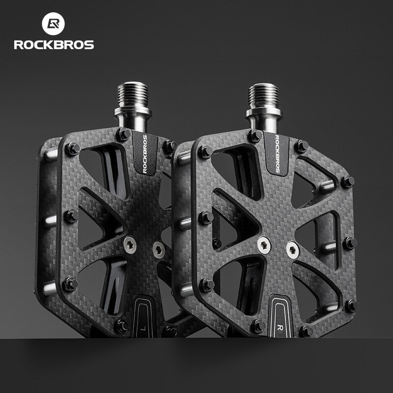Carbon Fiber Bike Pedals with Titanium Core for Road & Mountain Bikes