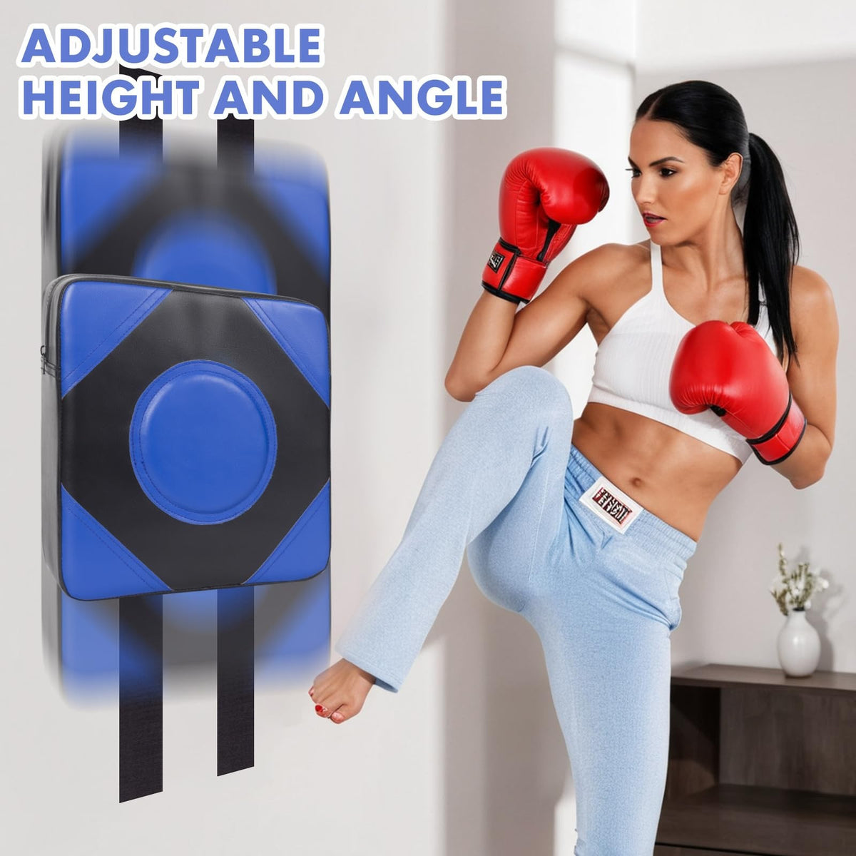 Wall Boxing Focus Target Pad Foam Training Equipment Adjustable Blue