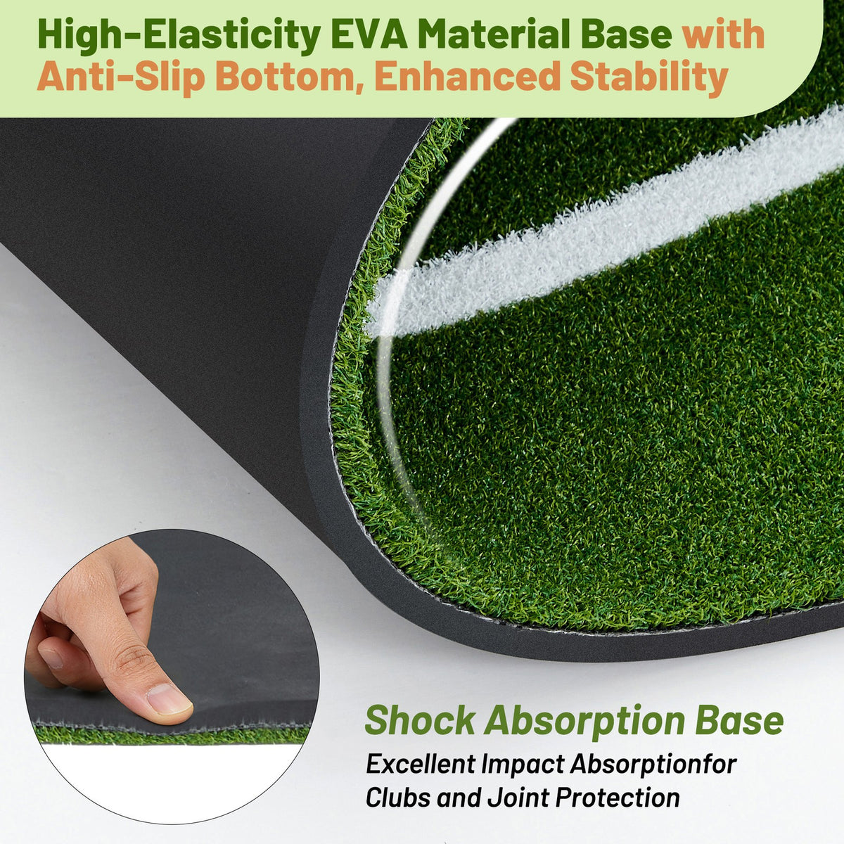 Golf Practice Mat 5x4 FT Dual Turf with Swing & Stance Guides for Indoor Outdoor Use