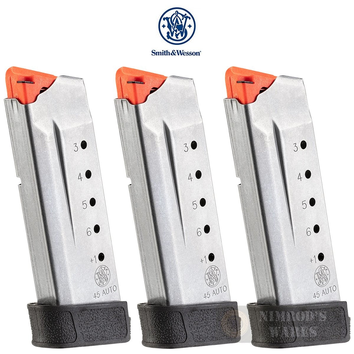 3 Pack Stainless Steel M&P Shield .45 ACP Magazines - 7 Round Capacity
