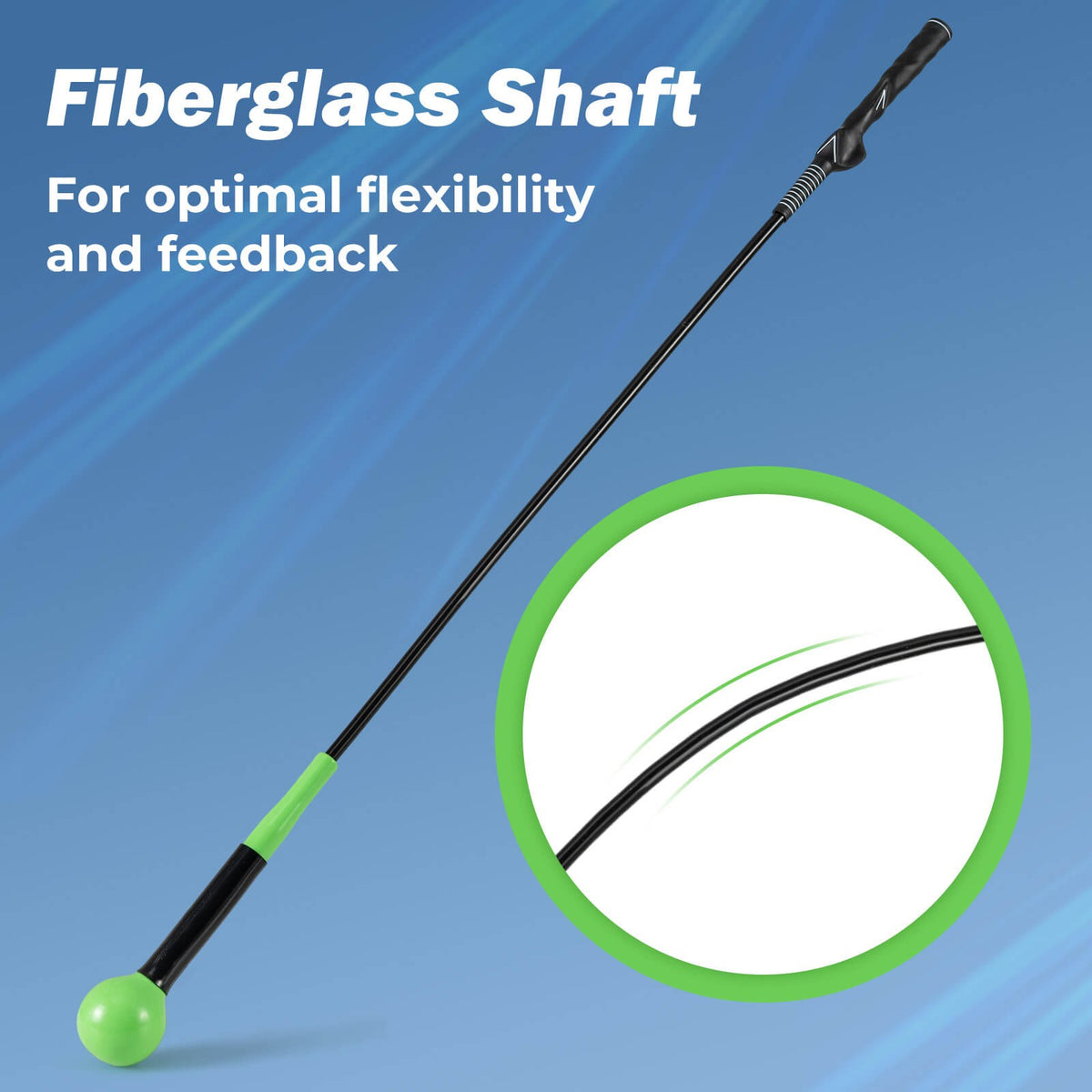 Golf Swing Trainer Aid with Weighted Head, 47-Inch Practice Stick for Right-Handed Golfers