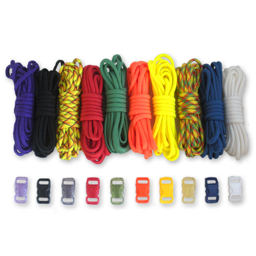 Paracord DIY Bracelet Kit with Buckles - 100 FT Paracord Crafting Set