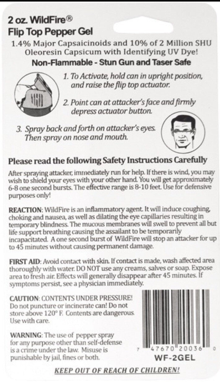 Gel 2 oz Self Defense Hot with UV Dye