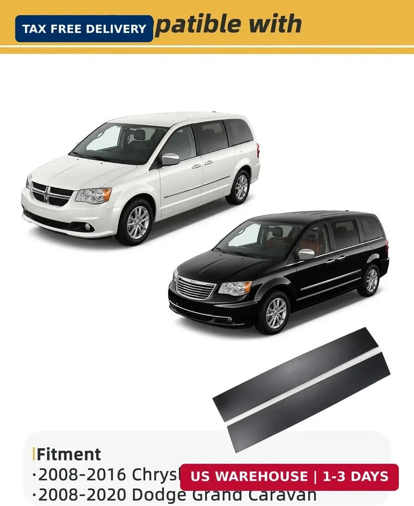 Flecto B Pillar Door Molding Trim for Dodge Grand Caravan 2008-2020