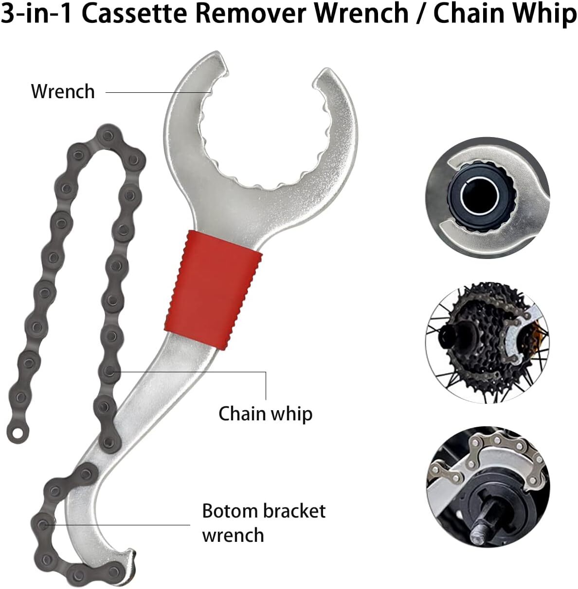 Bike Repair Tool Kit with Cassette Remover & Crank Puller - 6PCS