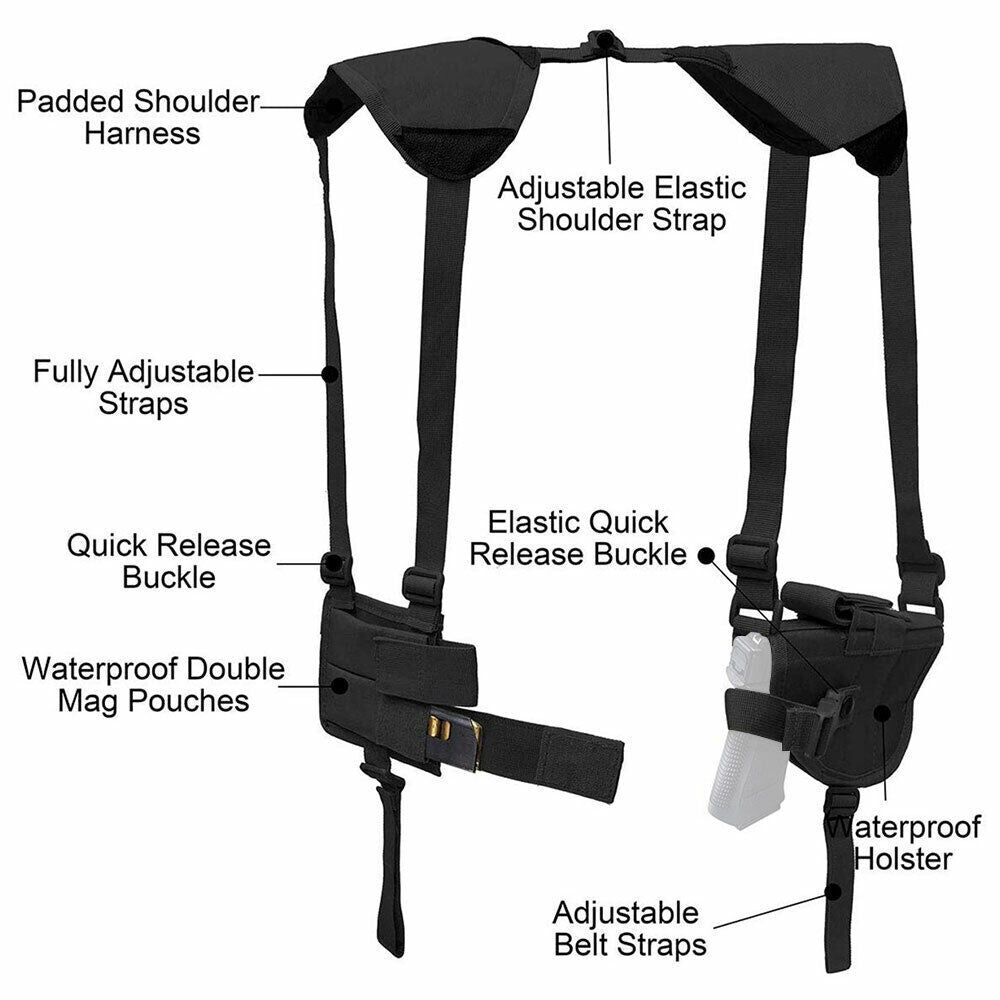 Tactical Shoulder Gun Holster for Pistol - Adjustable Nylon Concealed Carry