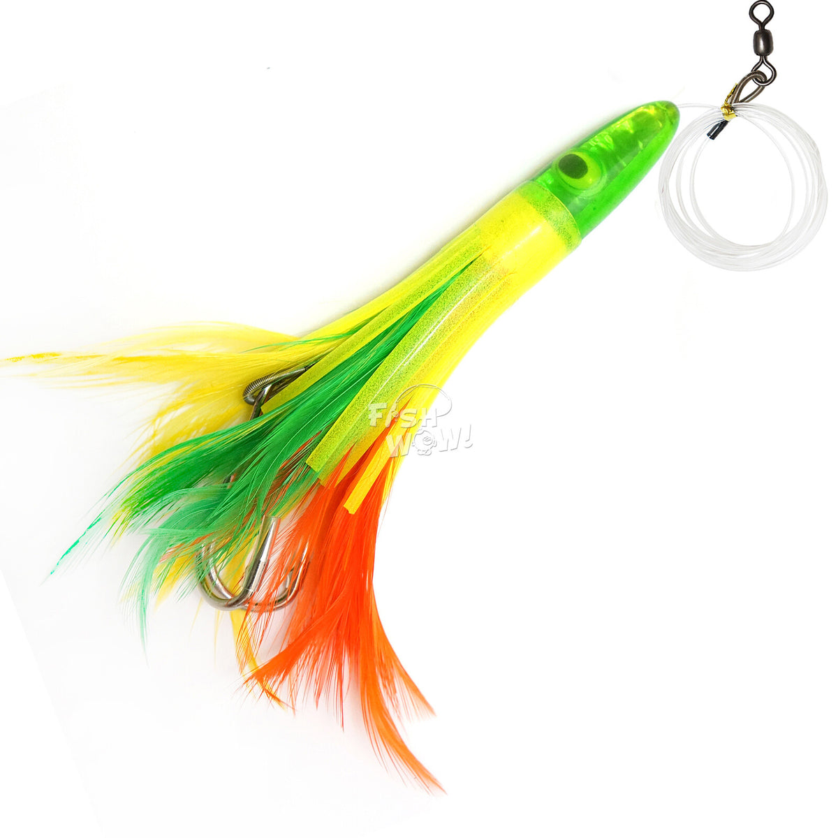6-Inch Fish Trolling Tuna Feather Rig - Big Game Saltwater Lure