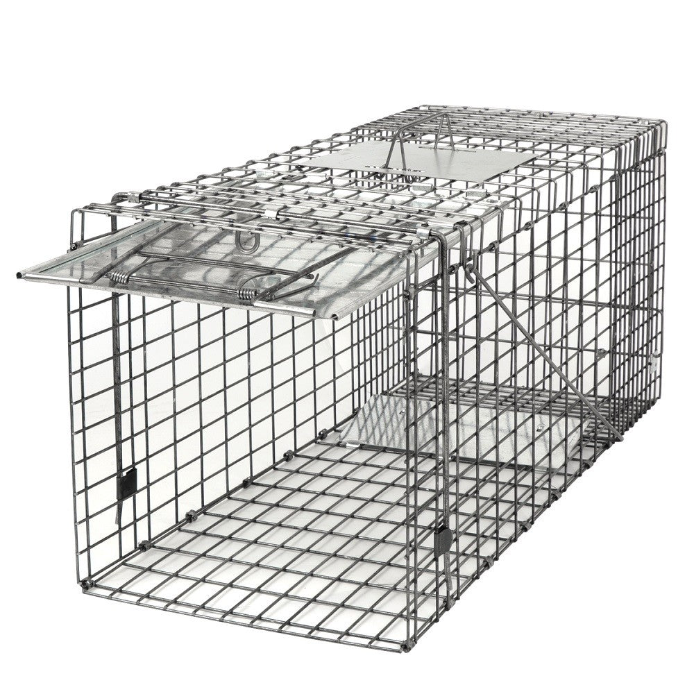 Live Animal Cage Trap 32 x 12.5 x 12 Inches Humane Rodent Raccoon Trap